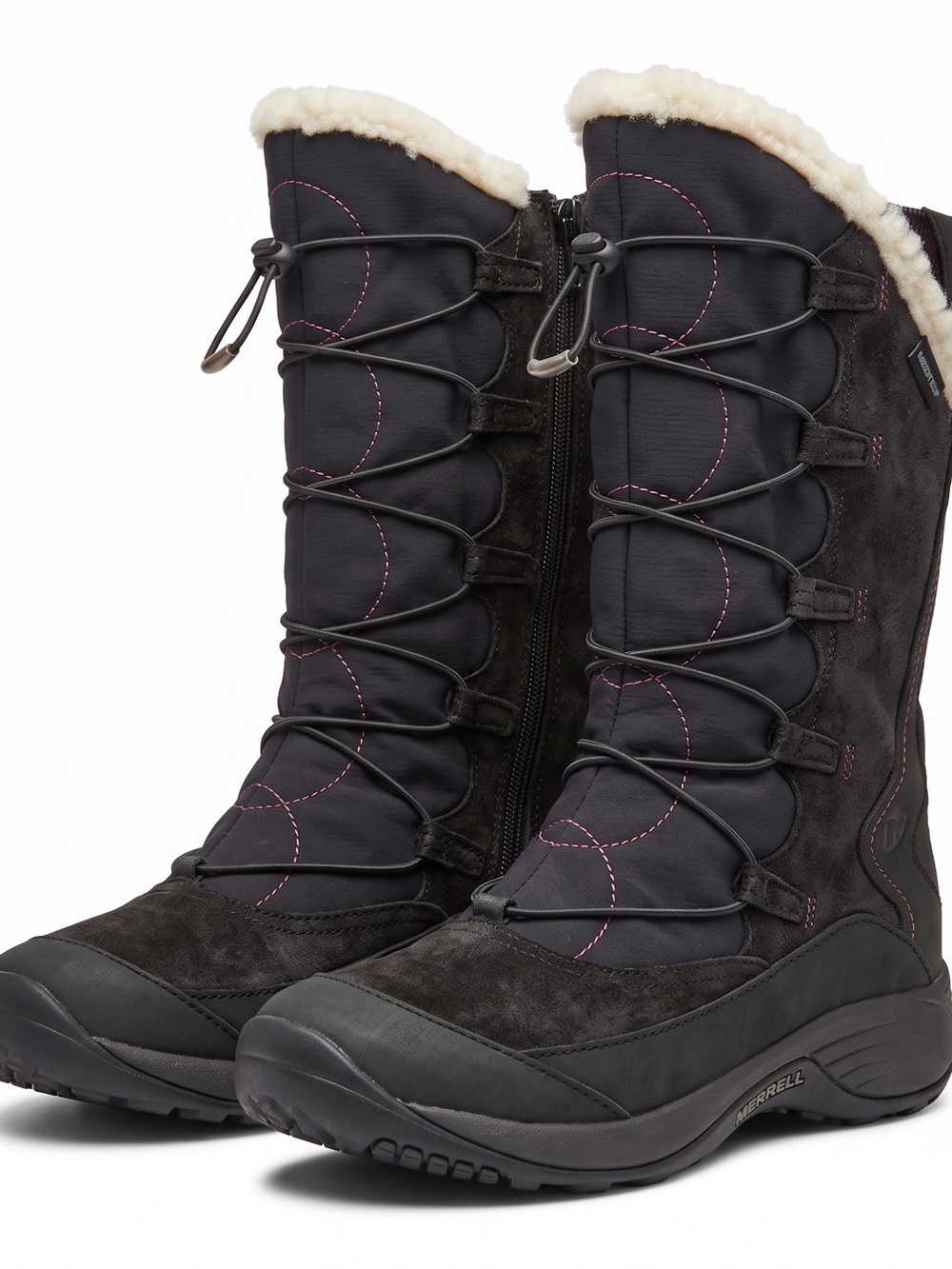 Merrell Encore Ice 3 Winter High Warm Winter Boots Black Suede Leather US 7.5